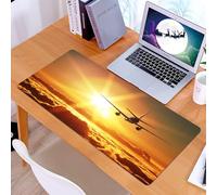 KDWJS Tapis de Souris XXL Speed Gaming - 90x40 cm - Base en Caoutchouc antidérapant Extended - Améliore la précision et la Vitesse - Paysage, Avion à réaction à fuselage Large Volant dans Les airs, s