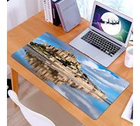 KDWJS Tapis de Souris XXL Speed Gaming - 90x40 cm - Base en Caoutchouc antidérapant Extended - Améliore la précision et la Vitesse - Belles Vues du célèbre château du Mont Saint Michel en Normandie F