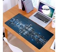 KDWJS Tapis de Souris XXL Speed Gaming - 90x40 cm - Base en Caoutchouc antidérapant Extended - Améliore la précision et la Vitesse - Vue sur Les toits de Chicago, Gratte-ciels Nocturnes, Ville endorm