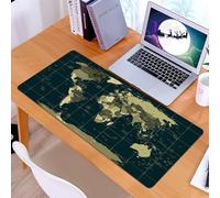 KDWJS Tapis de Souris XXL Speed Gaming - 90x40 cm - Base en Caoutchouc antidérapant Extended - Améliore la précision et la Vitesse - Carte du Monde complète, Carte du Monde détaillée avec Pays et océ