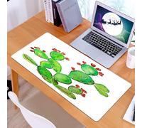 KDWJS Tapis de Souris XXL Speed Gaming - 90x40 cm - Base en Caoutchouc antidérapant Extended - Améliore la précision et la Vitesse - Cactus, Dessin à l'aquarelle coloré d'une Plante de Cactus Verte l