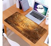 KDWJS Tapis de Souris XXL Speed Gaming - 90x40 cm - Base en Caoutchouc antidérapant Extended - Améliore la précision et la Vitesse - Art égyptien Antique, Figures et Symboles sculptés complexes sur d