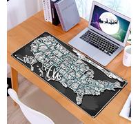 KDWJS Tapis de Souris XXL Speed Gaming - 90x40 cm - Base en Caoutchouc antidérapant Extended - Améliore la précision et la Vitesse - Carte des États-Unis, Villes américaines, Style Calligraphie, géog