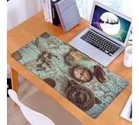 KDWJS Tapis de Souris XXL Speed Gaming - 90x40 cm - Base en Caoutchouc antidérapant Extended - Améliore la précision et la Vitesse - Boussole de Bouteille à clé Squelette Vintage avec Couvercle en br