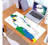 KDWJS Tapis de Souris XXL Speed Gaming - 90x40 cm - Base en Caoutchouc antidérapant Extended - Améliore la précision et la Vitesse - Carte, Amérique Centrale et Caraïbes, Pays, Villes, régions, empla