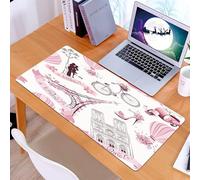 KDWJS Tapis de Souris XXL Speed Gaming - 90x40 cm - Base en Caoutchouc antidérapant Extended - Améliore la précision et la Vitesse - Motif harmonieux de Symboles parisiens. Voyage Romantique à Paris.
