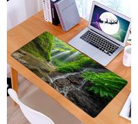 KDWJS Tapis de Souris XXL Speed Gaming - 90x40 cm - Base en Caoutchouc antidérapant Extended - Améliore la précision et la Vitesse - Oasis de Cascade Verte enchanteresse, Une Merveille en Cascade ent