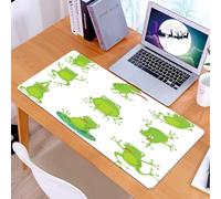 KDWJS Tapis de Souris XXL Speed Gaming - 90x40 cm - Base en Caoutchouc antidérapant Extended - Améliore la précision et la Vitesse - Une Jolie Grenouille Verte Montre différentes Actions sur Un Fond