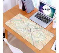 KDWJS Tapis de Souris XXL Speed Gaming - 90x40 cm - Base en Caoutchouc antidérapant Extended - Améliore la précision et la Vitesse - Carte vectorielle du réseau de Transport Souterrain (métro, métro