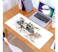 KDWJS Tapis de Souris XXL Speed Gaming - 90x40 cm - Base en Caoutchouc antidérapant Extended - Améliore la précision et la Vitesse - Décor Animalier, Groupe de Rocker Cool et Mignon de Chatons avec g