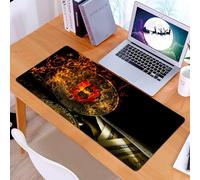 KDWJS Tapis de Souris XXL Speed Gaming - 90x40 cm - Base en Caoutchouc antidérapant Extended - Améliore la précision et la Vitesse - Bitcoin, Symbole de Crypto-Monnaies en feu et Billets de Banque