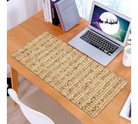 KDWJS Tapis de Souris XXL Speed Gaming - 90x40 cm - Base en Caoutchouc antidérapant Extended - Améliore la précision et la Vitesse - Hiéroglyphes Anciens, Motif Grunge sur Rayures, archéologie