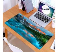 KDWJS Tapis de Souris XXL Speed Gaming - 90x40 cm - Base en Caoutchouc antidérapant Extended - Améliore la précision et la Vitesse - Les Arbres du lac et Les Montagnes sont si Beaux