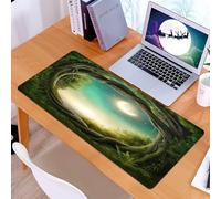 KDWJS Tapis de Souris XXL Speed Gaming - 90x40 cm - Base en Caoutchouc antidérapant Extended - Améliore la précision et la Vitesse - Le Chemin Secret dans la forêt au Clair de Lune, la forêt mystérie