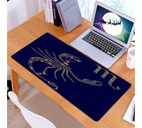 KDWJS Tapis de Souris XXL Speed Gaming - 90x40 cm - Base en Caoutchouc antidérapant Extended - Améliore la précision et la Vitesse - Signe du Zodiaque Scorpion sur Un Fond de Ciel étoilé avec Le sché