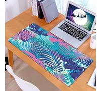 KDWJS Tapis de Souris XXL Speed Gaming - 90x40 cm - Base en Caoutchouc antidérapant Extended - Améliore la précision et la Vitesse - Feuille, Fleurs et Feuilles océaniques insulaires aux Couleurs viv