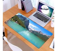 KDWJS Tapis de Souris XXL Speed Gaming - 90x40 cm - Base en Caoutchouc antidérapant Extended - Améliore la précision et la Vitesse - Décor du lac, Panorama des Montagnes et du lac Louise dans Le Parc