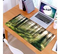 KDWJS Tapis de Souris XXL Speed Gaming - 90x40 cm - Base en Caoutchouc antidérapant Extended - Améliore la précision et la Vitesse - Belle matinée ensoleillée dans Une forêt Verte
