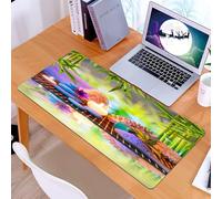 KDWJS Tapis de Souris XXL Speed Gaming - 90x40 cm - Base en Caoutchouc antidérapant Extended - Améliore la précision et la Vitesse - Salle de Bain avec Serviette, Pierre, Bougie et Galets Bleus, boug