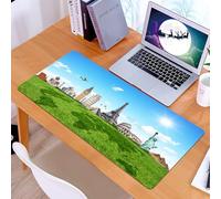 KDWJS Tapis de Souris XXL Speed Gaming - 90x40 cm - Base en Caoutchouc antidérapant Extended - Améliore la précision et la Vitesse - Carte, Monuments historiques célèbres du Monde, Destinations de vo