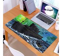 KDWJS Tapis de Souris XXL Speed Gaming - 90x40 cm - Base en Caoutchouc antidérapant Extended - Améliore la précision et la Vitesse - Illustration à l'aquarelle d'un Navire Titanic en Train de couler