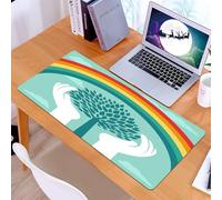 KDWJS Tapis de Souris XXL Speed Gaming - 90x40 cm - Base en Caoutchouc antidérapant Extended - Améliore la précision et la Vitesse - Art, représentation Graphique d'une Main, embrassant Un Arbre avec