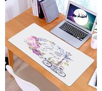 KDWJS Tapis de Souris XXL Speed Gaming - 90x40 cm - Base en Caoutchouc antidérapant Extended - Améliore la précision et la Vitesse - La Vie J'Ai dépouillé Les Citations inspirantes Couronne Florale R