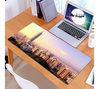 KDWJS Tapis de Souris XXL Speed Gaming - 90x40 cm - Base en Caoutchouc antidérapant Extended - Améliore la précision et la Vitesse - Vue emblématique de Taipei, Taipei 101 se Dresse Entre des Villes