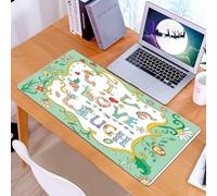 KDWJS Tapis de Souris XXL Speed Gaming - 90x40 cm - Base en Caoutchouc antidérapant Extended - Améliore la précision et la Vitesse - Décoration « Vivre, Rire, Aimer », Couronne de gribouillis ornée,