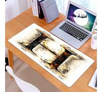 KDWJS Tapis de Souris XXL Speed Gaming - 90x40 cm - Base en Caoutchouc antidérapant Extended - Améliore la précision et la Vitesse - Lettre H, Symbole H en feu, Alphabet Design