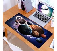 KDWJS Tapis de Souris XXL Speed Gaming - 90x40 cm - Base en Caoutchouc antidérapant Extended - Améliore la précision et la Vitesse - l'univers des Multiples planètes dans Le Ciel étoilé, diverses pla