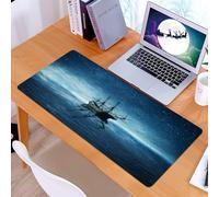 KDWJS Tapis de Souris XXL Speed Gaming - 90x40 cm - Base en Caoutchouc antidérapant Extended - Améliore la précision et la Vitesse - Ciel étoilé mystérieux, Un Vieux voilier naviguant sur la mer Calm