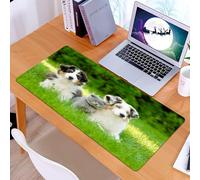 KDWJS Tapis de Souris XXL Speed Gaming - 90x40 cm - Base en Caoutchouc antidérapant Extended - Améliore la précision et la Vitesse - Chien et Chat à Fourrure, Chien et Chat sur l'herbe, Chien et Chat