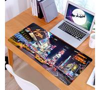 KDWJS Tapis de Souris XXL Speed Gaming - 90x40 cm - Base en Caoutchouc antidérapant Extended - Améliore la précision et la Vitesse - Fond d'écran de la Ville - Horizons emblématiques de la Ville - Ho