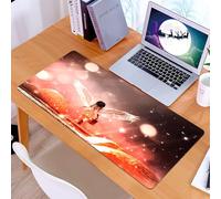 KDWJS Tapis de Souris XXL Speed Gaming - 90x40 cm - Base en Caoutchouc antidérapant Extended - Améliore la précision et la Vitesse - L'Aventure du Petit Ange dans la Nuit étoilée, Illustration 3D, AR