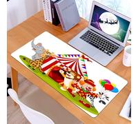 KDWJS Tapis de Souris XXL Speed Gaming - 90x40 cm - Base en Caoutchouc antidérapant Extended - Améliore la précision et la Vitesse - Cirque, Dessin animé, éléphant Devant Une Tente Rouge, Girafe, lio