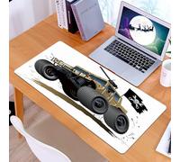 KDWJS Tapis de Souris XXL Speed Gaming - 90x40 cm - Base en Caoutchouc antidérapant Extended - Améliore la précision et la Vitesse - Image 3D d'une Voiture Qui Traverse Le Mur, Hummer en furie Volant