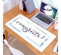 KDWJS Tapis de Souris XXL Speed Gaming - 90x40 cm - Base en Caoutchouc antidérapant Extended - Améliore la précision et la Vitesse - Décoration de Remise de diplôme, Phrase Manuscrite « Félicitations