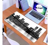 KDWJS Tapis de Souris XXL Speed Gaming - 90x40 cm - Base en Caoutchouc antidérapant Extended - Améliore la précision et la Vitesse - Coucher de Soleil sur Le Pont de Brooklyn avec Manhattan, Ville am