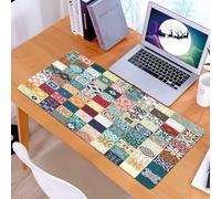 KDWJS Tapis de Souris XXL Speed Gaming - 90x40 cm - Base en Caoutchouc antidérapant Extended - Améliore la précision et la Vitesse - Compilation de Motifs de Carreaux de céramique, Compilation de Car
