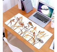 KDWJS Tapis de Souris XXL Speed Gaming - 90x40 cm - Base en Caoutchouc antidérapant Extended - Améliore la précision et la Vitesse - Scène de Plantes d'automne, montrant de manière Vivante l'herbe d'