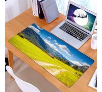 KDWJS Tapis de Souris XXL Speed Gaming - 90x40 cm - Base en Caoutchouc antidérapant Extended - Améliore la précision et la Vitesse - Nature, Alpes juliennes, Montagne, vallée Rurale avec Photos