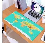 KDWJS Tapis de Souris XXL Speed Gaming - 90x40 cm - Base en Caoutchouc antidérapant Extended - Améliore la précision et la Vitesse - Carte, Carte du Monde, géographie, Continents et Pays