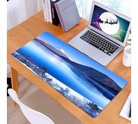KDWJS Tapis de Souris XXL Speed Gaming - 90x40 cm - Base en Caoutchouc antidérapant Extended - Améliore la précision et la Vitesse - Paysage d'hiver, Les Sommets enneigés du Mont Fuji se reflètent da