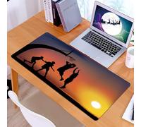 KDWJS Tapis de Souris XXL Speed Gaming - 90x40 cm - Base en Caoutchouc antidérapant Extended - Améliore la précision et la Vitesse - Alors Que Le Soleil Tombe à l'horizon, Les athlètes Jouent au bask