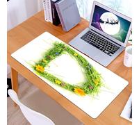 KDWJS Tapis de Souris XXL Speed Gaming - 90x40 cm - Base en Caoutchouc antidérapant Extended - Améliore la précision et la Vitesse - Lettres Faites de Fleurs et d'herbe isolées sur Blanc