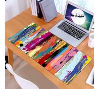 KDWJS Tapis de Souris XXL Speed Gaming - 90x40 cm - Base en Caoutchouc antidérapant Extended - Améliore la précision et la Vitesse - des stries Vives de Chaos de Couleurs Peinture Verticale énergique