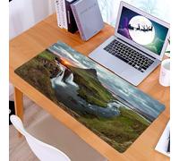 KDWJS Tapis de Souris XXL Speed Gaming - 90x40 cm - Base en Caoutchouc antidérapant Extended - Améliore la précision et la Vitesse - Magnifiques couchers de Soleil sur la Cascade, paysages à Couper l