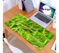 KDWJS Tapis de Souris XXL Speed Gaming - 90x40 cm - Base en Caoutchouc antidérapant Extended - Améliore la précision et la Vitesse - Coccinelle, Collection de coccinelles sur Herbe fraîche, Collage d