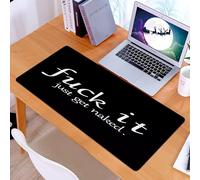KDWJS Tapis de Souris XXL Speed Gaming - 90x40 cm - Base en Caoutchouc antidérapant Extended - Améliore la précision et la Vitesse - Un Paragraphe de Texte sur Fond Noir « Putain, Mets-toi à Poil »